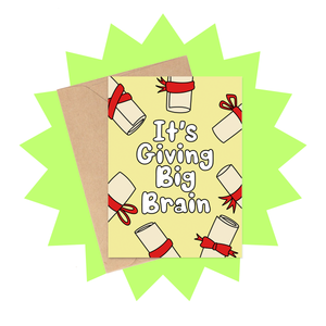 Giving Big Brain Congratulations Card