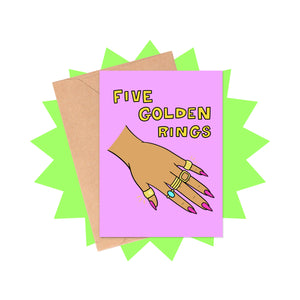 Golden Rings Christmas Card