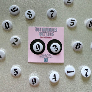 American Traditional Number Buttons - Duo Pinback Button Set