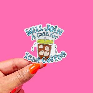 Iced Coffee Cult Vinyl Sticker