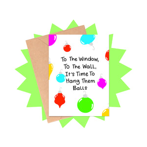 Hang Them Balls Christmas Card