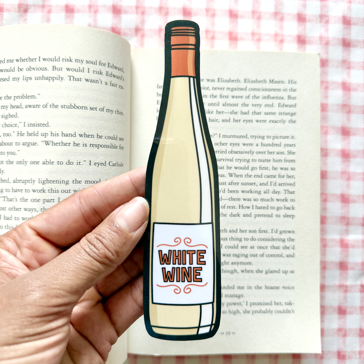 White Wine Die Cut Bookmark
