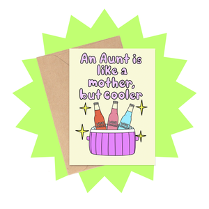 Wine Cooler Aunt Card - Funny Pun Card for Aunt