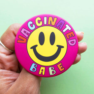 Vaccinated Babe Pinback Button