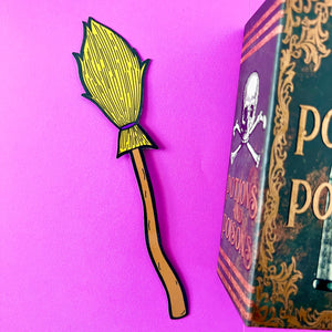 Witch's Broomstick Die Cut Bookmark