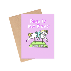 Ride It My Pony Valentine's Day Card