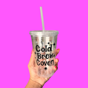 Cold Brew Coven Clear Plastic Tumbler