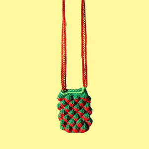 Strawberry Crochet Mini Cross Body Bag