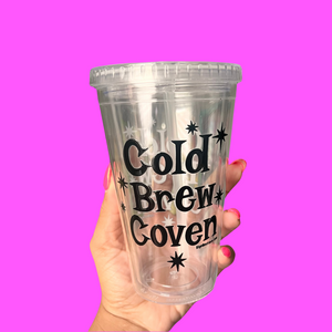 Cold Brew Coven Clear Plastic Tumbler