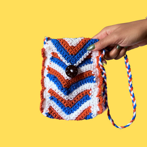 Chevron Crochet Mini Cross Body Bag