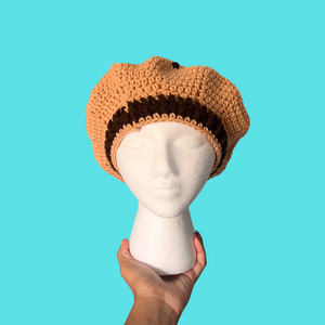 Chocolate Chip Cookie Crochet Beret Hat