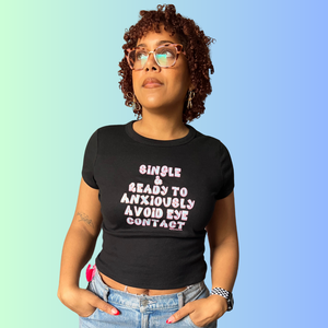 Anxious & Single Ribbed Baby Tee