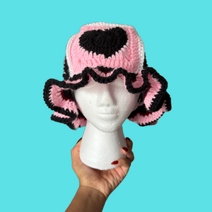 Heart Valentine's Day Crochet Bucket Hat