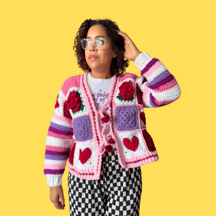 Rose Valentines Crochet Cardigan