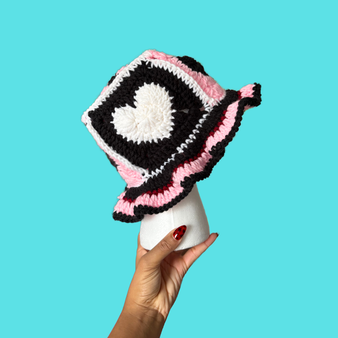 Heart Valentine's Day Crochet Bucket Hat Heart Valentine's Day Crochet Bucket Hat