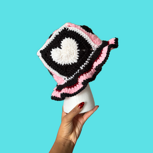 Heart Valentine's Day Crochet Bucket Hat