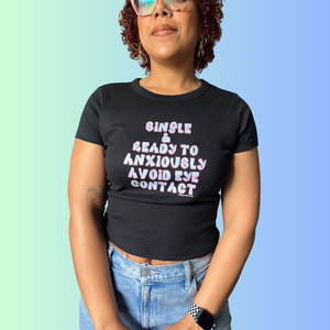 Anxious & Single Ribbed Baby Tee