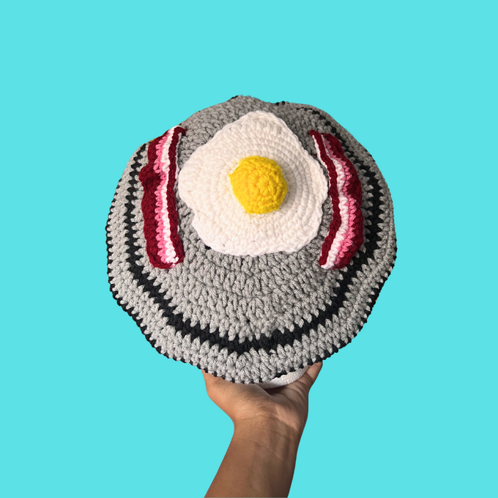 Breakfast Plate Crochet Beret Hat