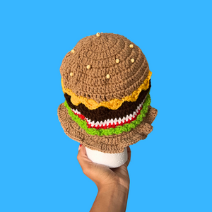 Burger Crochet Bucket Hat