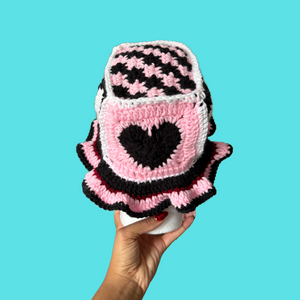 Heart Valentine's Day Crochet Bucket Hat