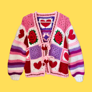 Rose Valentines Crochet Cardigan