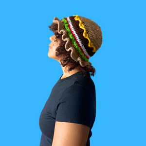 Burger Crochet Bucket Hat