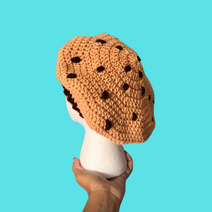 Chocolate Chip Cookie Crochet Beret Hat