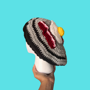 Breakfast Plate Crochet Beret Hat