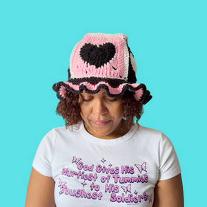 Heart Valentine's Day Crochet Bucket Hat