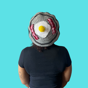 Breakfast Plate Crochet Beret Hat