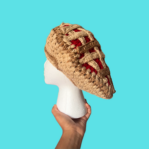 Cherry Pie Crochet Beret Hat