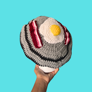 Breakfast Plate Crochet Beret Hat