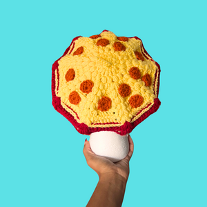 Pepperoni Pizza Crochet Beret Hat