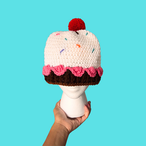 Ice Cream Sundae Crochet Beanie