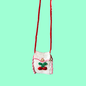 Dainty Strawberry Crochet Mini Cross Body Bag