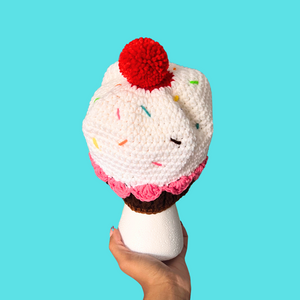 Ice Cream Sundae Crochet Beanie