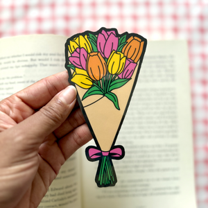 Tulip Bouquet Die Cut Bookmark