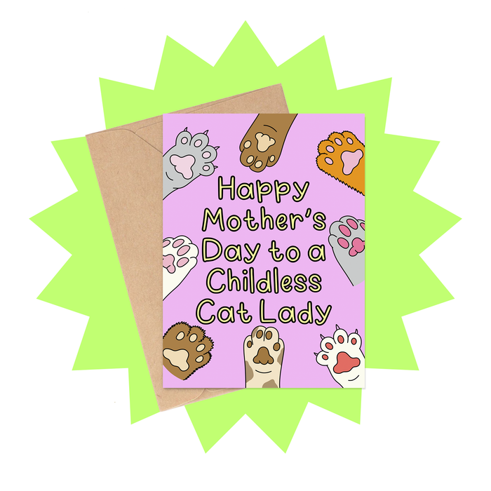 Childless Cat Lady Card - Funny Cat Mom Card