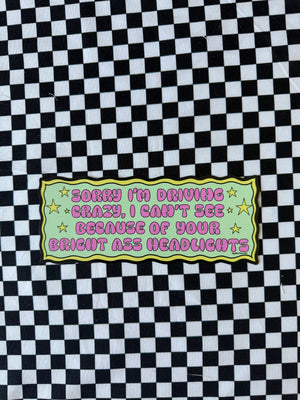 Bright Ass Headlights Magnetic Bumper Sticker