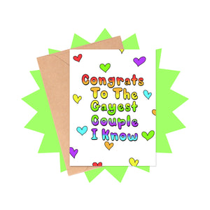 Gayest Couple Congrats Card