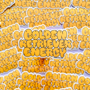 Golden Retriever Energy Vinyl Sticker
