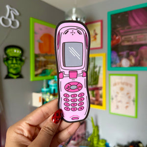 Flip Phone Die Cut Bookmark