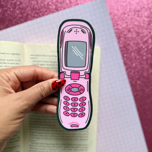 Flip Phone Die Cut Bookmark