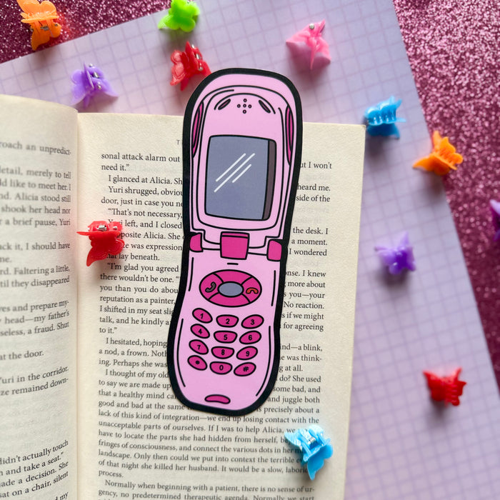 Flip Phone Die Cut Bookmark