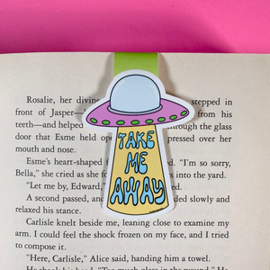 Take Me Away UFO Magnetic Bookmark - Alien Themed Bookmark