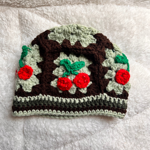 Mint Chocolate Cherry Skull Cap Beanie