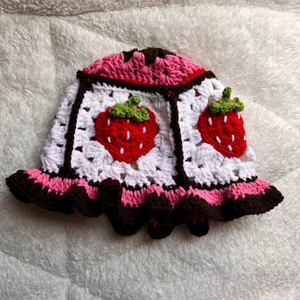 Chocolate Strawberry Crochet Bucket Hat