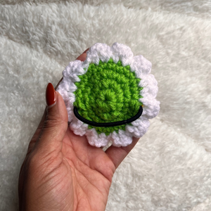 Lavender Smiley Crochet Hair Tie