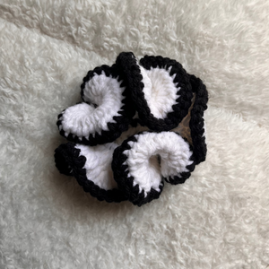 Black & White Crochet Scrunchie