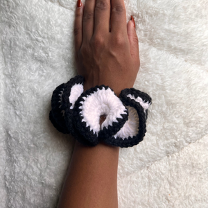 Black & White Crochet Scrunchie